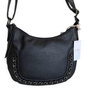 Brand New Designer Jessica Simpson Charlie Black Soft Vegan Crossbody Purse